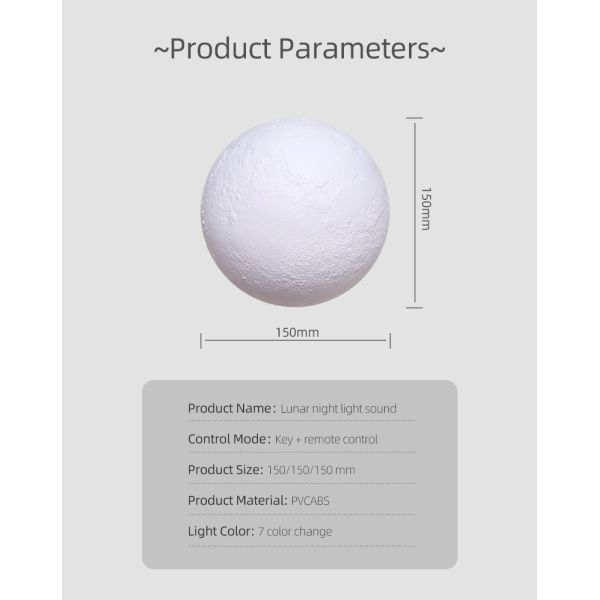Design Wireless Speaker With Remote Controller Plastic Cabinet Material Muti-Colors 3d Star Moon Light for Christmas Gift